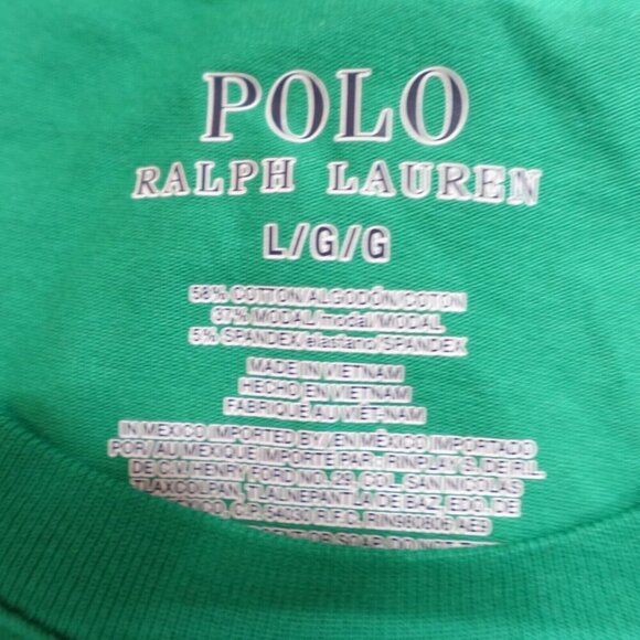 Polo Ralph Lauren T-shirt Large Green Spelout NEW - Picture 3 of 7